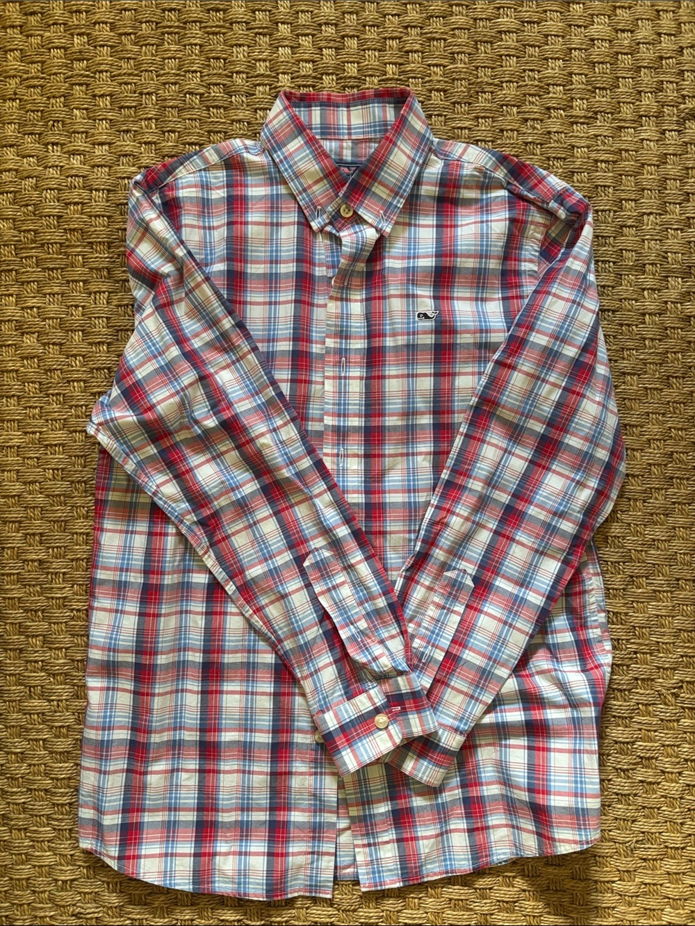 Vineyard Vines Red, Blue & White Plaid Button-Down Shirt